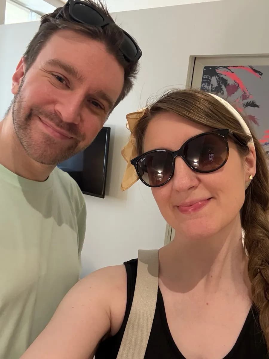 Chrissy and Dimitri smiling together
